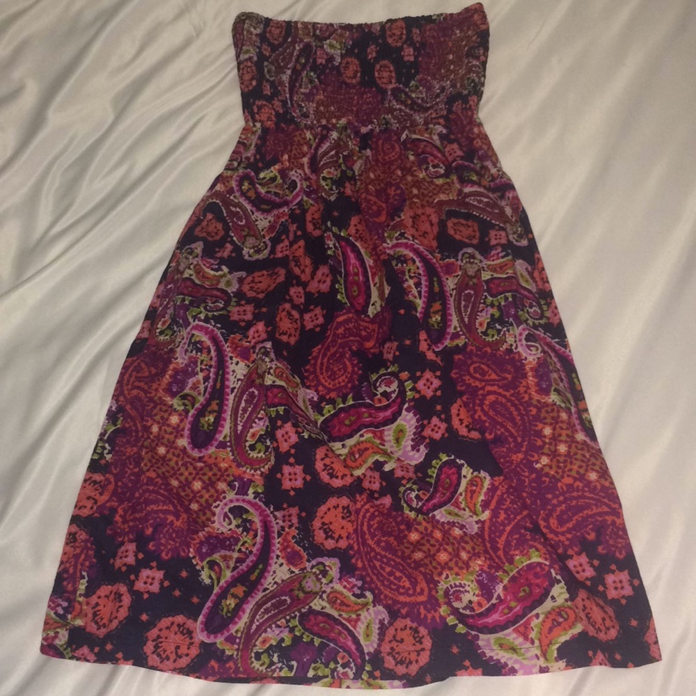 Red Camel Strapless Dress